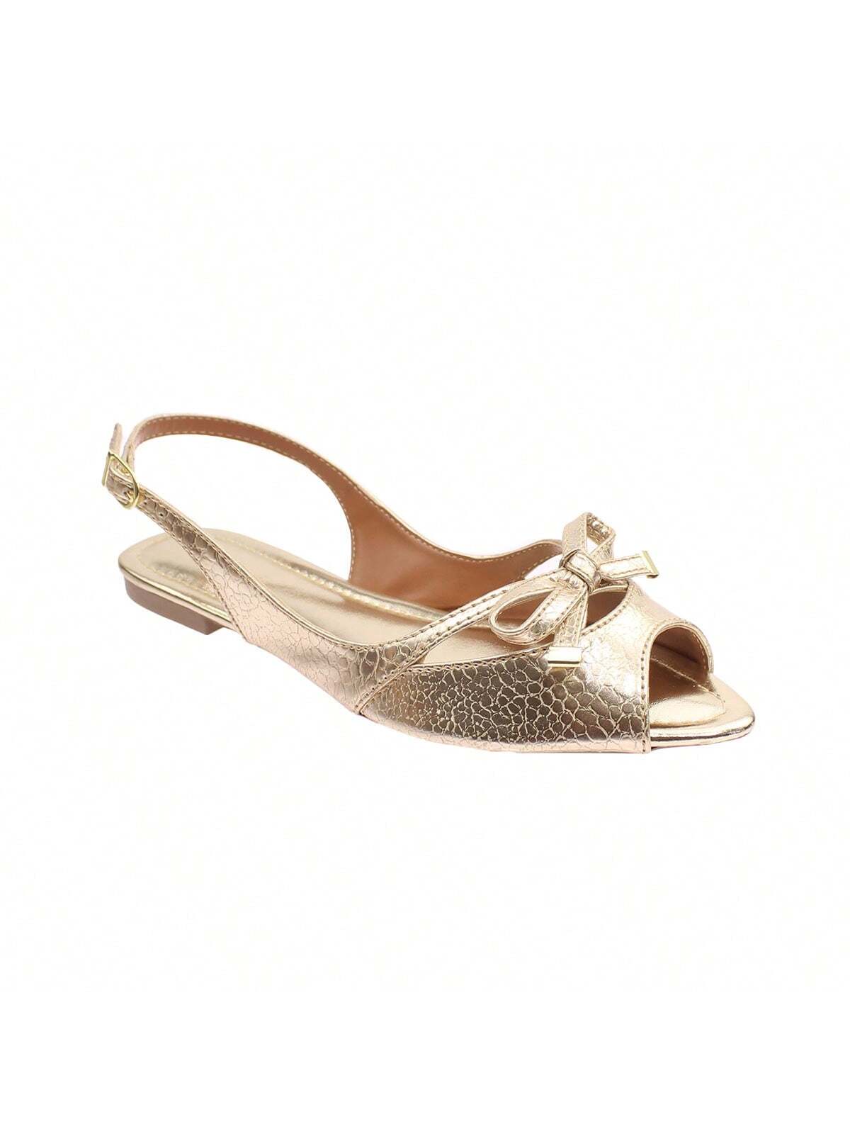 Sandália Rasteira Aberta com Bico Fino