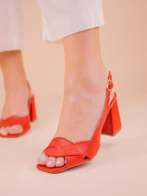 Sandália Feminina Vermelha com Fivela