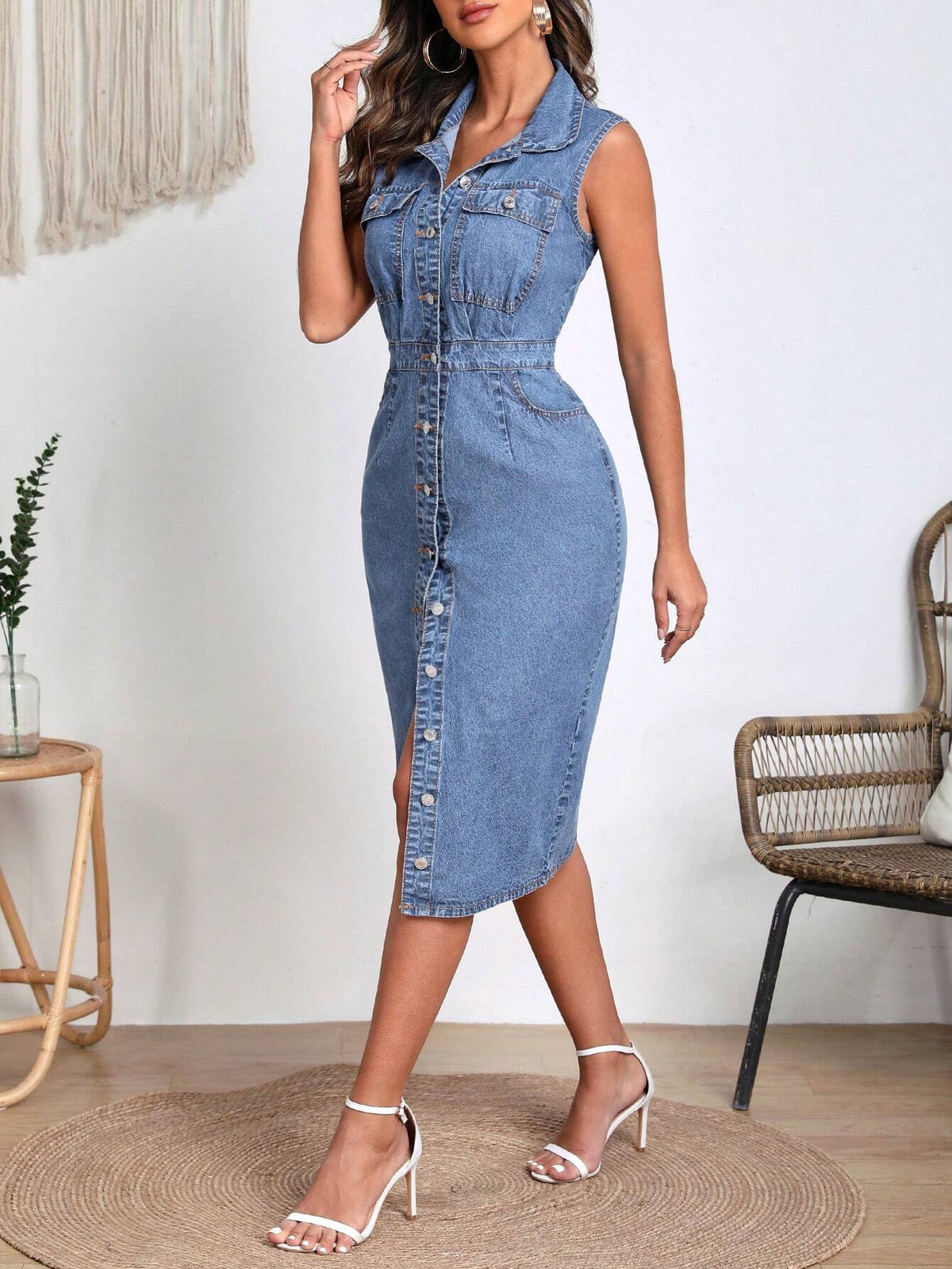 Vestido Jeans - Bolso Frontal