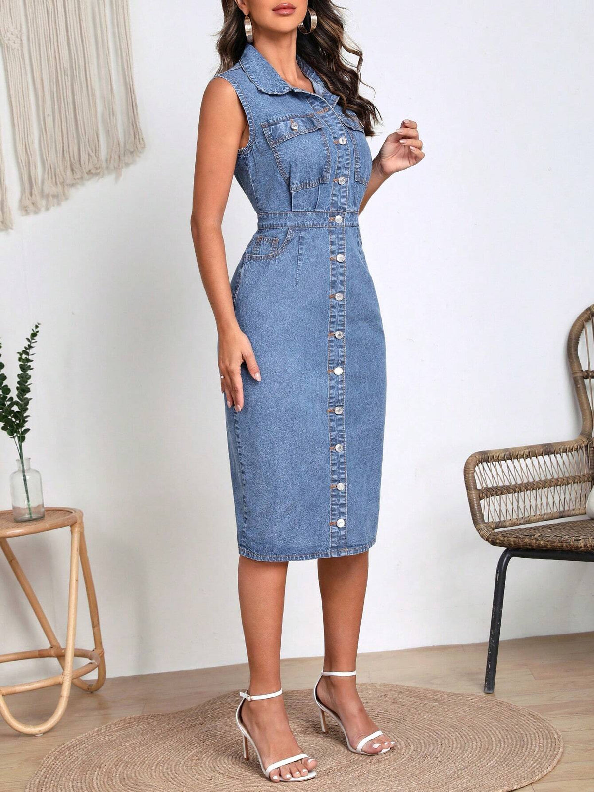 Vestido Jeans - Bolso Frontal
