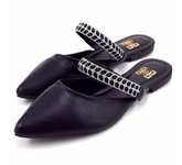 Sapato Mule com Pedraria e Strass