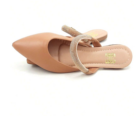 Sapato Mule com Pedraria e Strass