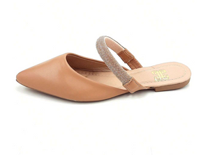 Sapato Mule com Pedraria e Strass