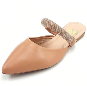 Sapato Mule com Pedraria e Strass
