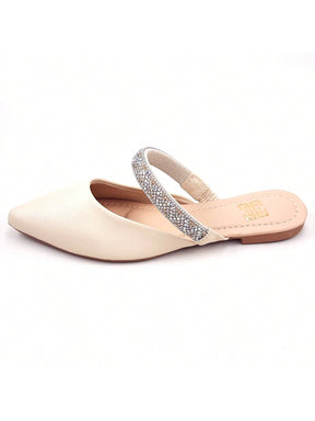 Sapato Mule com Pedraria e Strass