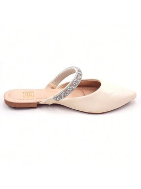 Sapato Mule com Pedraria e Strass