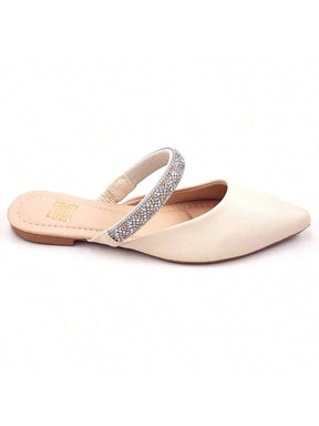 Sapato Mule com Pedraria e Strass